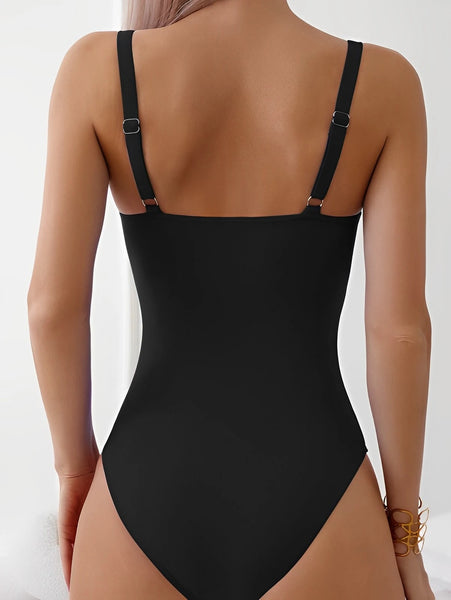 2023 Cut Out Ruched Front Swimsuit One Piece Swimwear Women Sexy Bathers Bathing Swimming Swim Suit Female Beachwear XXL