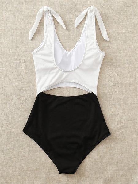Dakota Black and White Cut Out One Piece Swimsuit