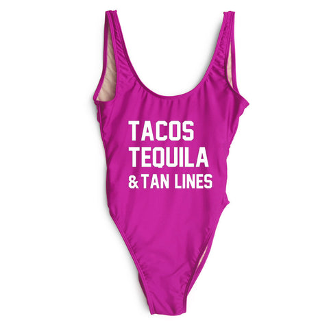 Tacos Tequila & Tan Lines One Piece Swimsuit