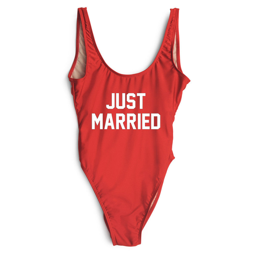 Just Married One Piece Swimsuit