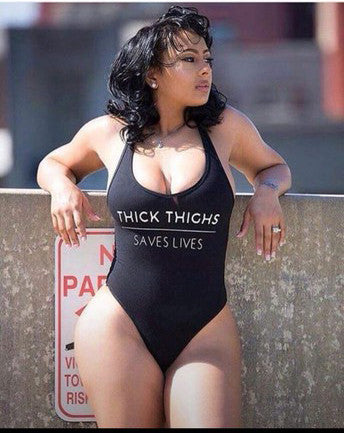 Thick Thighs Save Lives One Piece Swimsuit